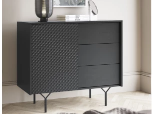 Skrinka so zásuvkami Raven, čierna