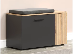Predsieňová lavica na topánky Esteban, antracit/dub evoke