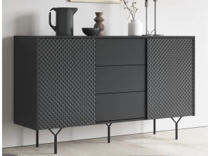 Komoda so zásuvkami Raven, čierna