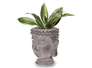 Obal na kvetináč Budha hlava, sivý