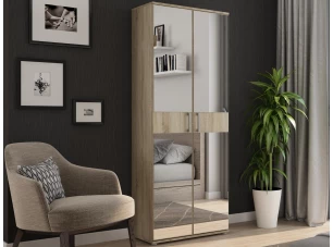 Viacúčelová policová skriňa so zrkadlom Nitro, dub sonoma