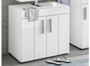 Kúpeľňová skrinka pod umývadlo Snow, biela lesk