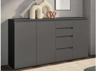 Široká komoda so šuplíkmi Brest, 160 cm, antracitová