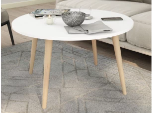 Okrúhly konferenčný stolík Porto 80 cm, biely