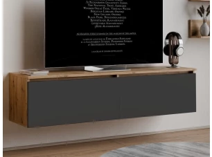 Závesná TV skrinka Asko Living, 135 cm, dub artisan/antracit