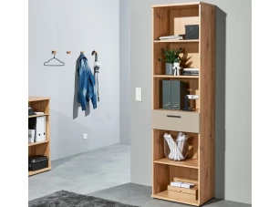 Vysoký regál so zásuvkou Kanada 54 cm, dub artisan/kašmírová béžová