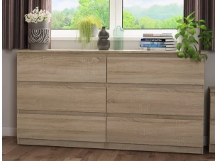 Široká komoda Carlos, dub sonoma, 150 cm