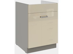 Kuchynská drezová skrinka Karmen 60ZL, 60 cm, šedá/krémová
