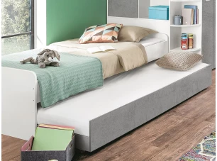 Prídavné výsuvné lôžko pod posteľ Joker, biele/šedý beton