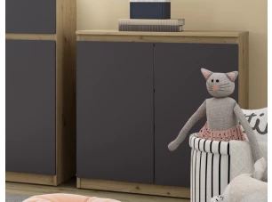 Skrinka 2-dverová Carlos, dub artisan/grafit, 75 cm