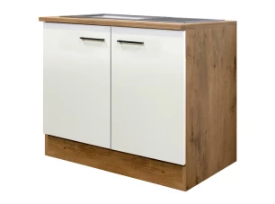 Kuchynská skrinka s drezom Avila, dub lancelot/krémová, šírka 100 cm