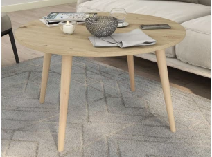 Okrúhly konferenčný stolík Porto 80 cm, dub artisan