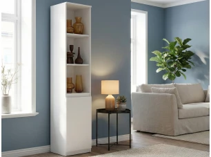 Regál s dvierkami Carlos, biely, šírka 40 cm