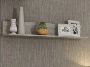 Nástenná polica Carlos, šedý beton, 120 cm