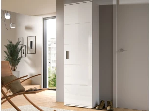 Predsieňová šatníková skriňa Prego, 55 cm, biela lesk