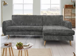 Rohová sedačka Salma, grafitová tkanina, univerzálna pravá/ľavá