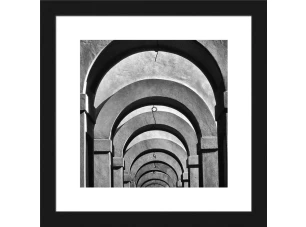 Rámovaný obraz Klenby 20x20 cm, čiernobiele
