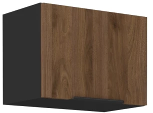 Horná výklopná kuchynská skrinka Monza, 50 cm, orech/čierna