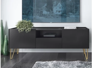 TV skrinka Harmony, čierna/čierny mramor