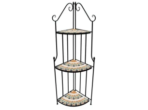 Rohový regál Mosaic, čierny/zelený