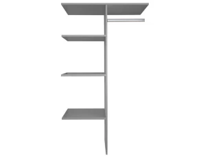 Vnútorný policový systém do šatníkovej skrine šedý, šírka 110 cm