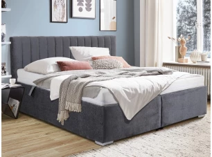 Posteľ Gita 180x200 cm, dymovo šedá látka, s matracmi