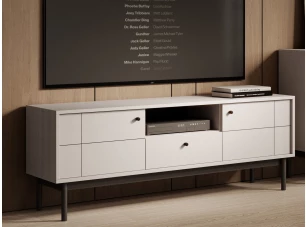 TV skrinka Japandi, 154 cm, béžová kašmír