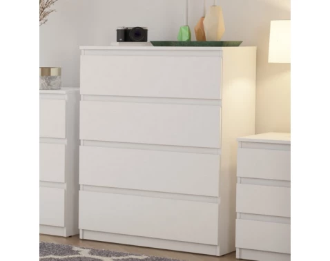 E-shop Komoda so 4 zásuvkami Carlos, biela, 75 cm%
