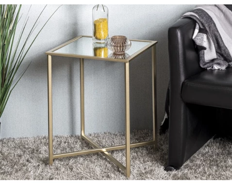 E-shop Štvorcový odkladací stolík Lagos 39x39 cm, zlatý%