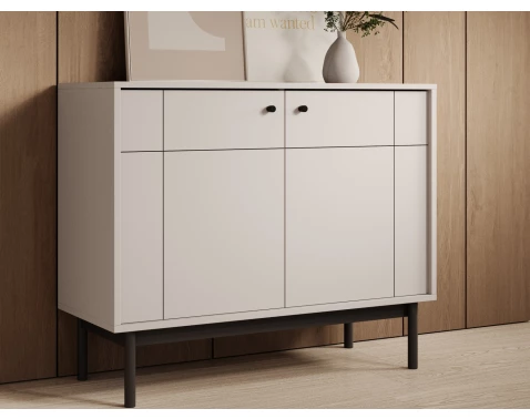 E-shop Skrinka 2-dverová Japandi, 104 cm, béžová kašmír%