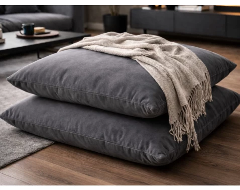 E-shop Dekoračný vankúš/sedací vankúš (2 ks) Carmen 58x58 cm, šedý%