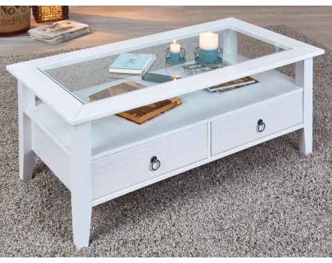 Obdĺžnikový konferenčný stolík Provence, bielená borovica%