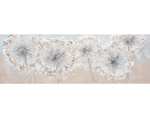 E-shop Ručne maľovaný obraz Púpavy páperie 120x40 cm, olejomaľba%
