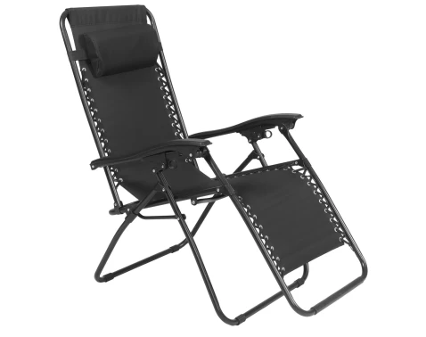 Polohovateľné záhradné kreslo Hannover, čierne%