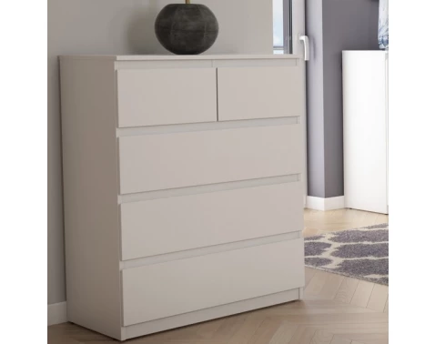 E-shop Komoda s 5 zásuvkami Carlos, biela, 75 cm%