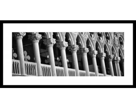 E-shop Rámovaný obraz Stĺpy 80x40 cm, čiernobiely%
