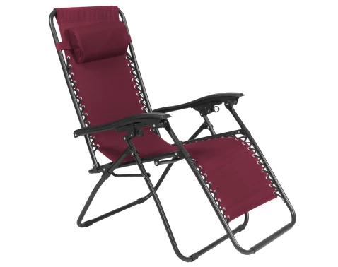 Polohovateľné záhradné kreslo Hannover, červené%