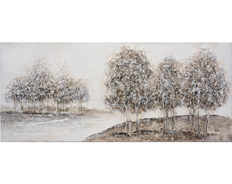 E-shop Ručne maľovaný obraz Zimný pokoj v krajine 140x60 cm, olejomaľba%