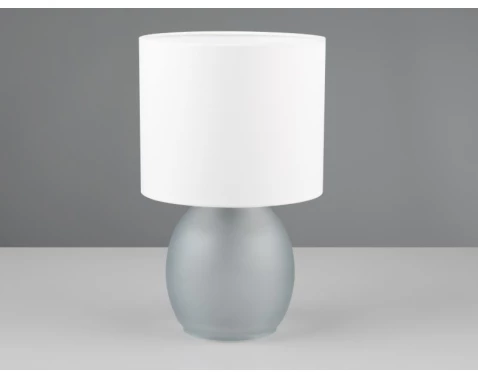 E-shop Stolná lampa Vela, šedé sklo%