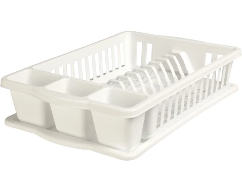 Odkvapkávač na riad 39,5x26 cm, biely%