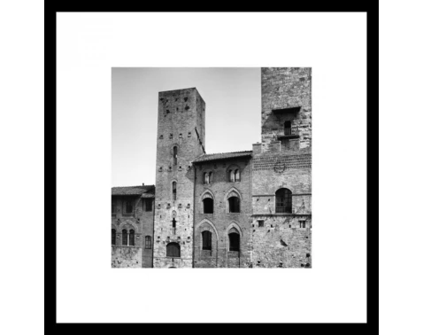 E-shop Rámovaný obraz Piazza del Duomo 50x50 cm, čiernobiely%