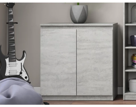 E-shop Skrinka 2-dverová Carlos, šedý beton, 75 cm%