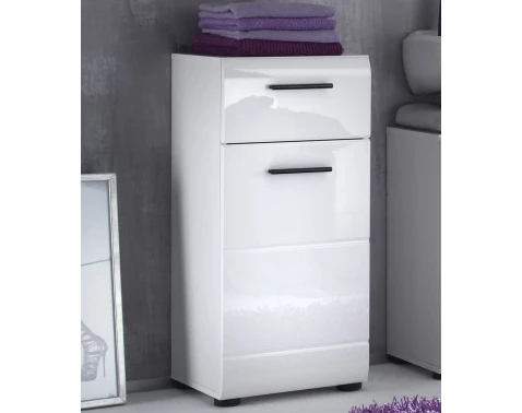 E-shop Kúpeľňová stojacie skrinka Skin, lesklá biela%