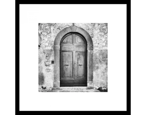 E-shop Rámovaný obraz Oblúkové dvere 50x50 cm, čiernobiely%