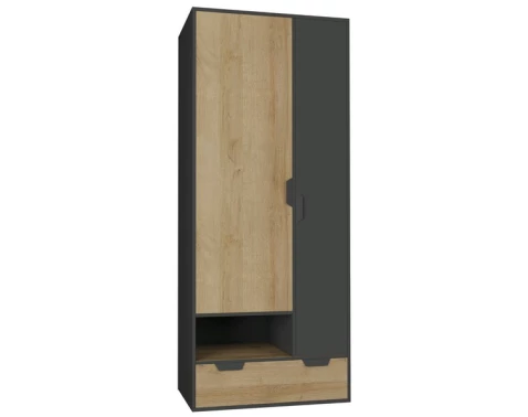 E-shop Šatníková skriňa Nemo, dub/grafit%