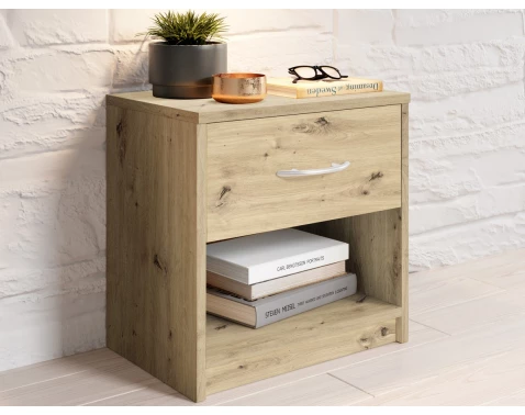 E-shop Nočný stolík s 1 zásuvkou Pepe, dub artisan%