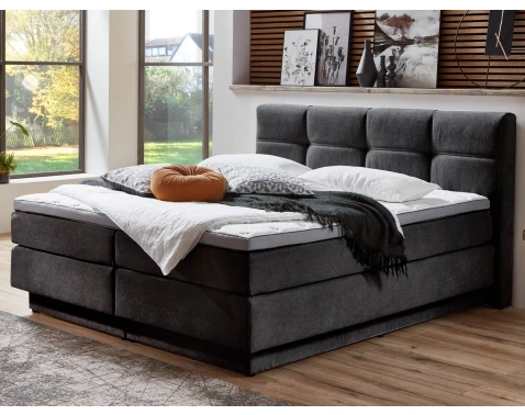 E-shop Posteľ boxspring Portage 160x200 cm, antracitová látka%