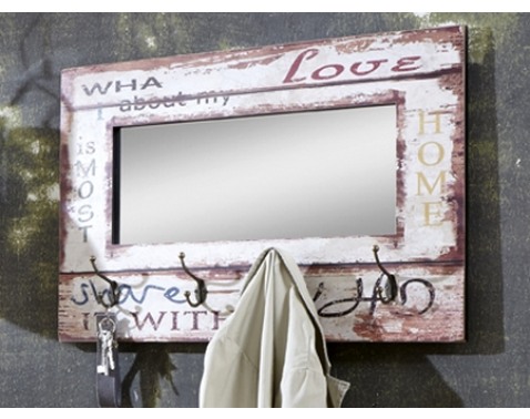 E-shop Vešiakový panel so zrkadlom Lovis, vintage