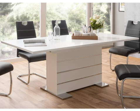 E-shop Rozkladací jedálenský stôl Manto 160x90 cm, biely%