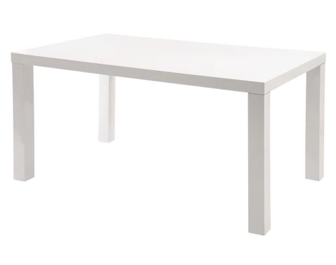 Jedálenský stôl Leo, 160x80 cm, biely lesk%